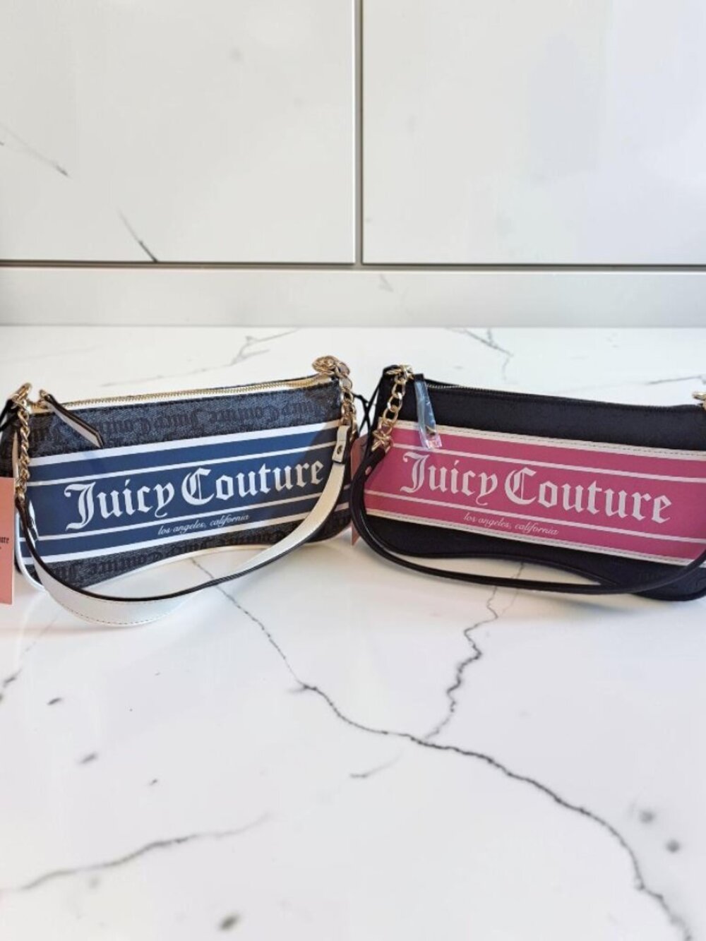 The Juicy Couture Black/Pink/Blue Fashionista Shoulder Bag Bundle Set